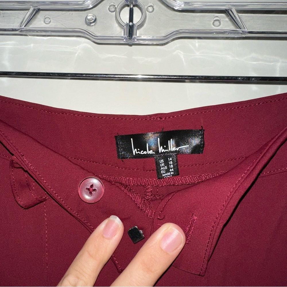 Nicole Miller Burgundy Slacks